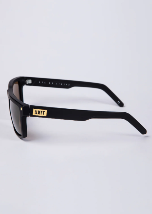 UNIT - PRIMER SUNGLASSES MATTE BLACK GOLD POLARISED ONE SIZE