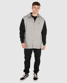 UNIT - STEP ZIP THRU HOODIE GREY MARL L