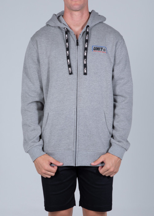 UNIT - CLAPPED HOODIE GREY MARL