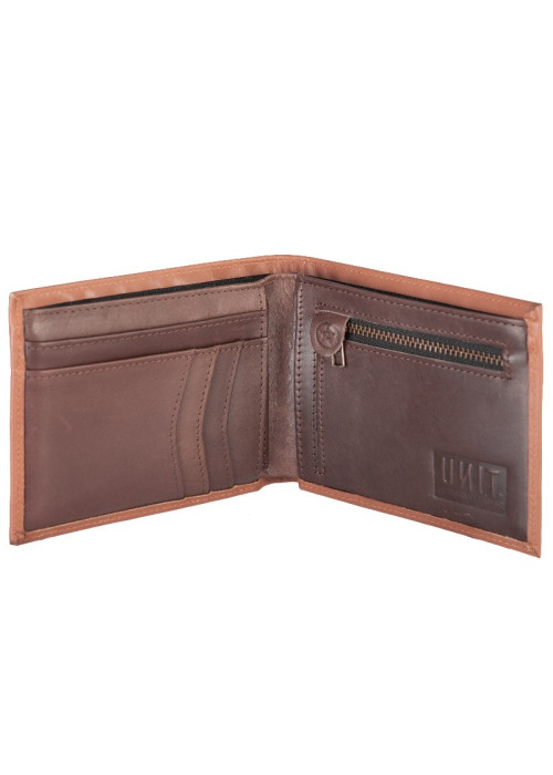 UNIT - CONTURE LEATHER WALLET CHOCOLATE ONE SIZE