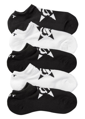 UNIT - NO SHOW SOCKS 5 PACK BLACK WHITE