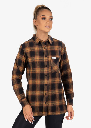 UNIT - FRASER LADIES FLANNEL SHIRT ORANGE